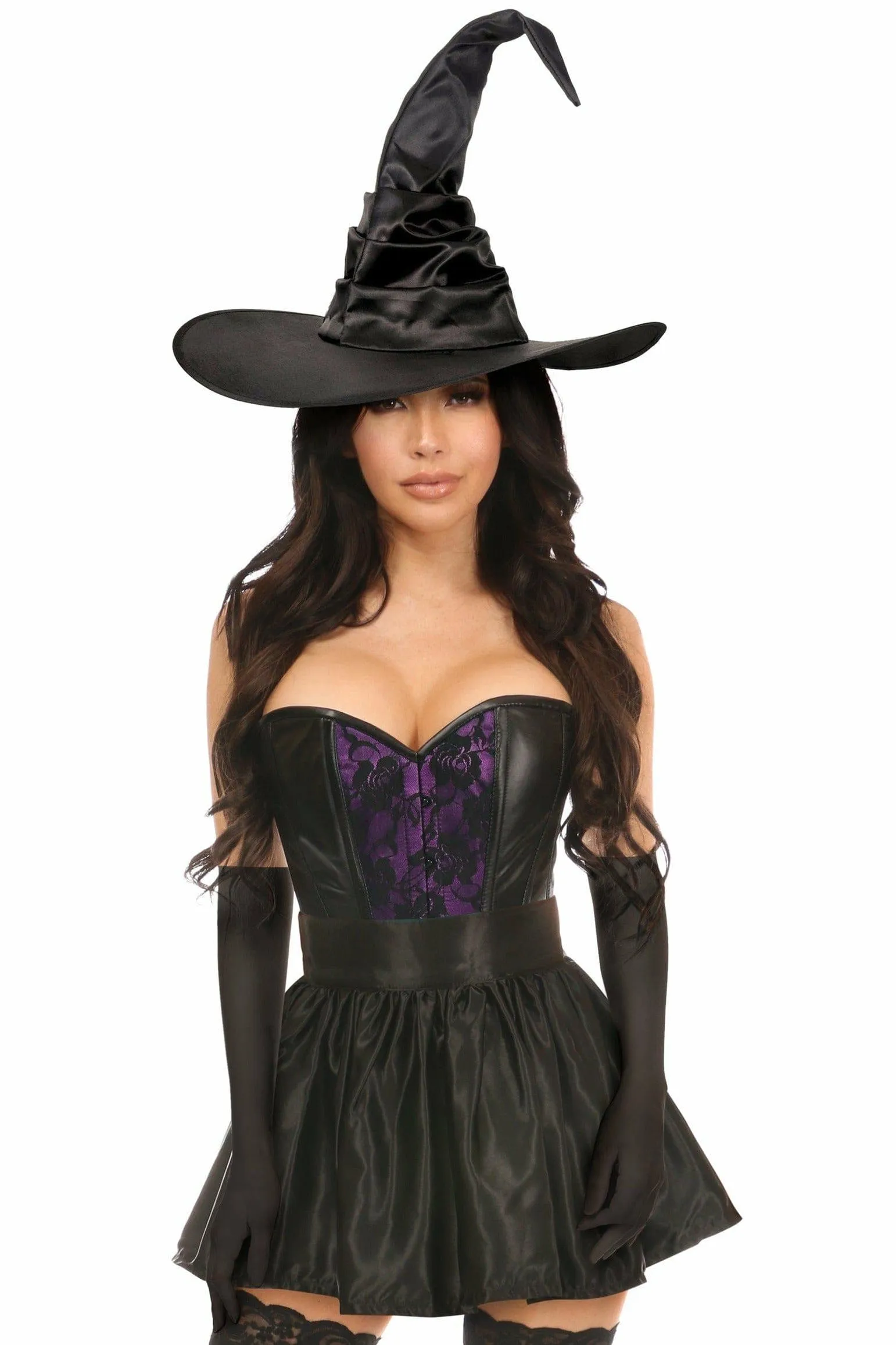 Daisy Corsets Lavish 4 PC Purple Lace Witch Corset Costume