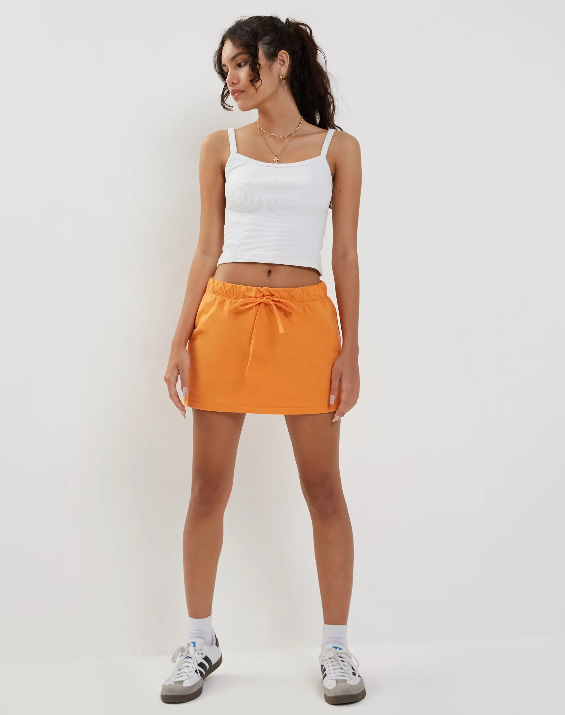 Dheca Mini Skirt in Dark Orange