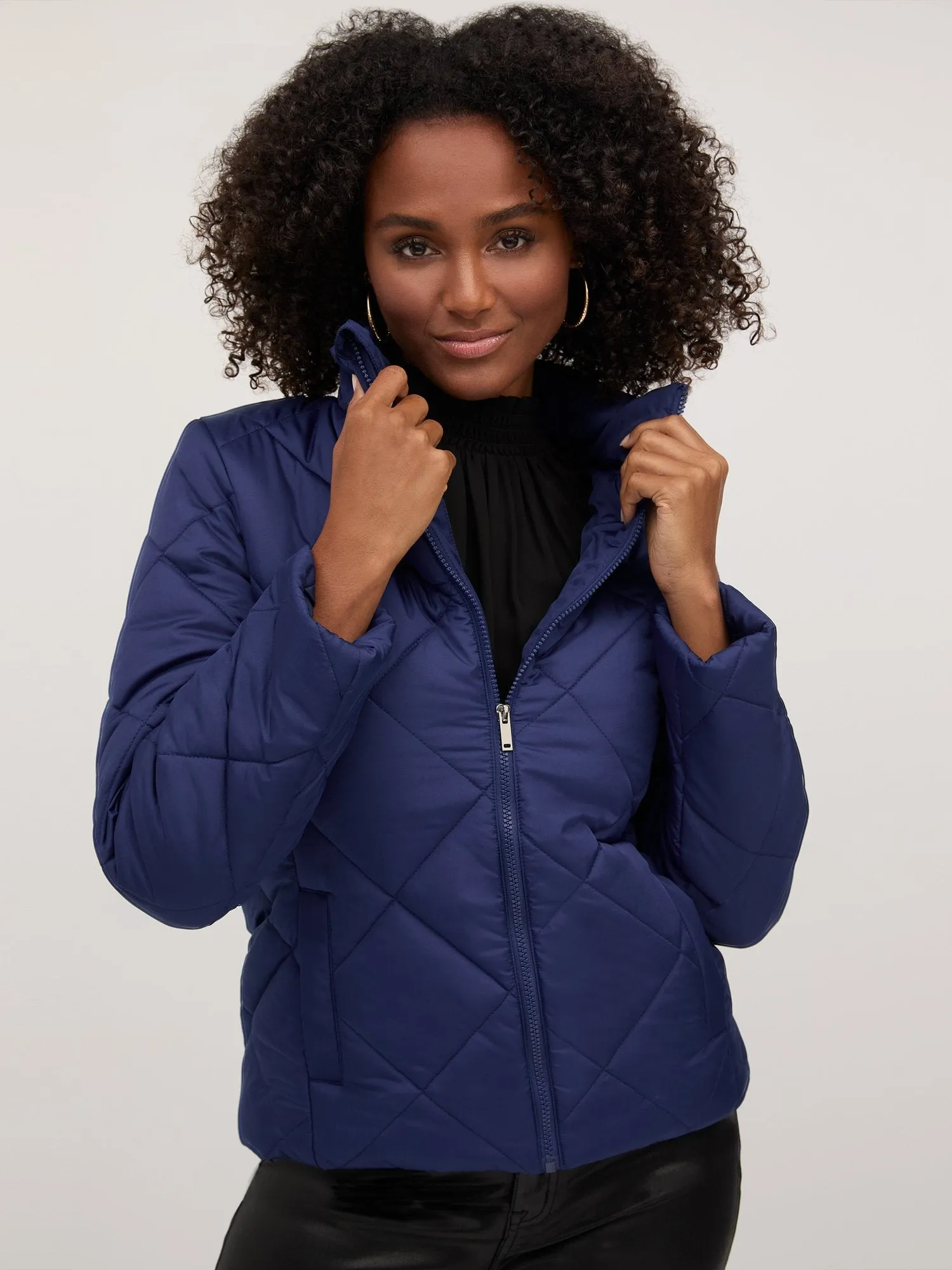 Diamond-Quilted Puffer Jacket