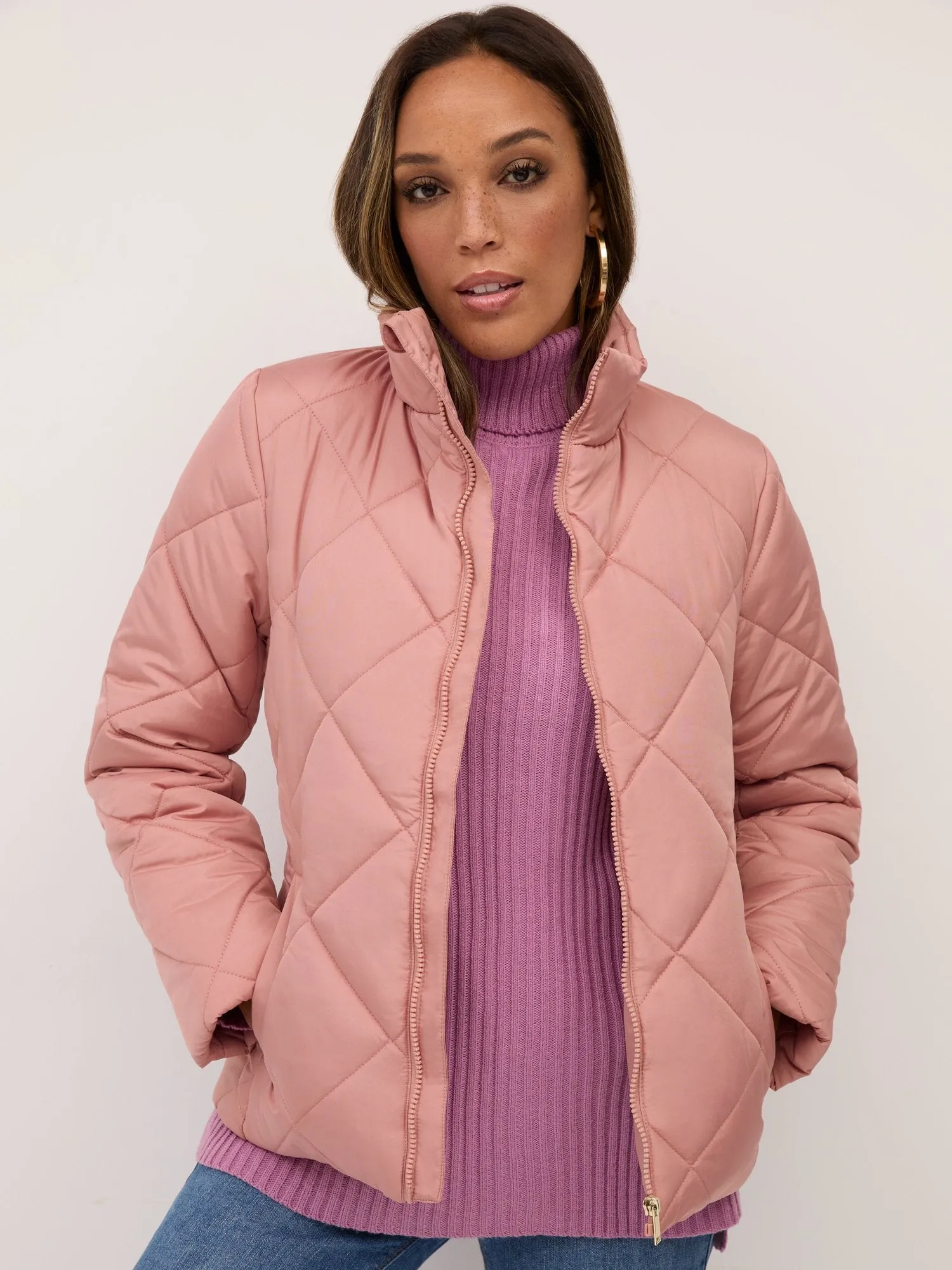 Diamond-Quilted Puffer Jacket