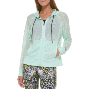 DKNY Womens Mesh Full Zip Jacket