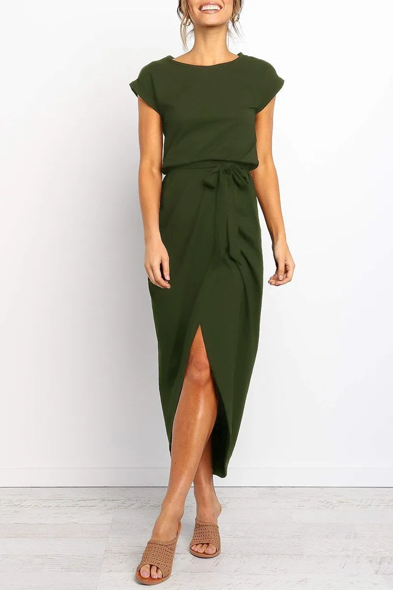 Dunnmall Solid Color Essential Grace Midi Dress(4 Colors)