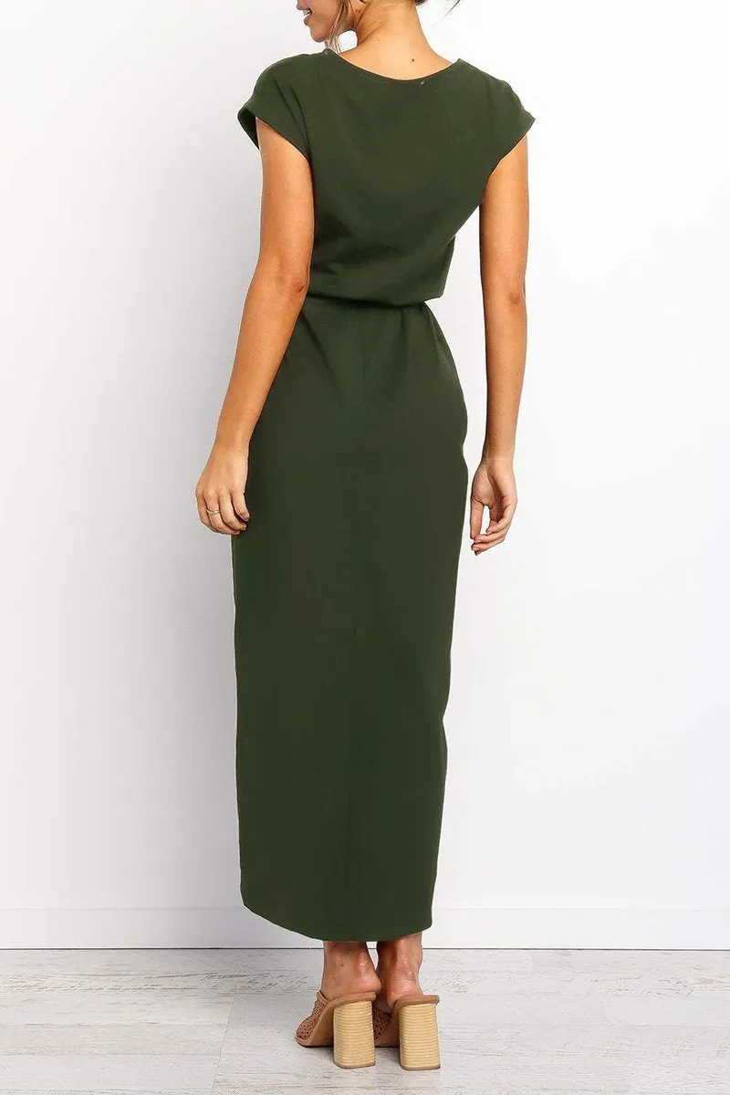 Dunnmall Solid Color Essential Grace Midi Dress(4 Colors)