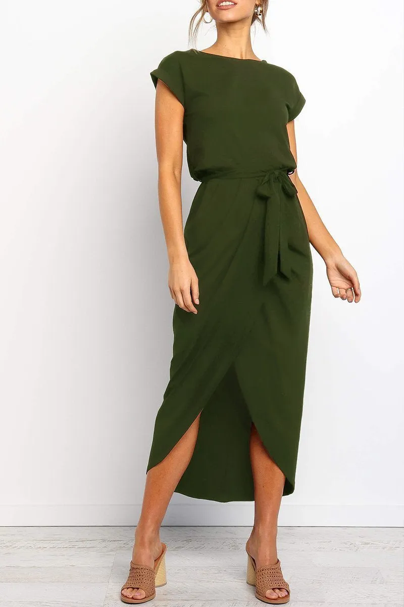 Dunnmall Solid Color Essential Grace Midi Dress(4 Colors)