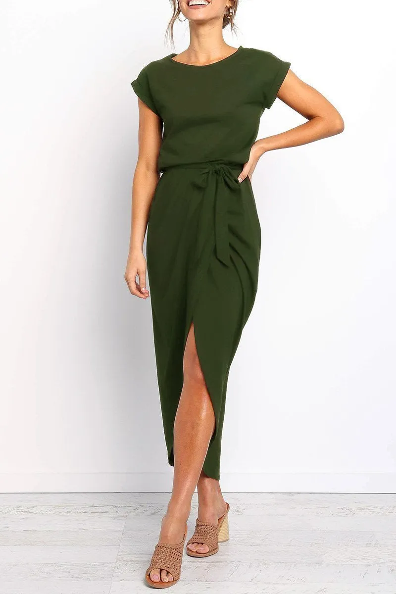 Dunnmall Solid Color Essential Grace Midi Dress(4 Colors)