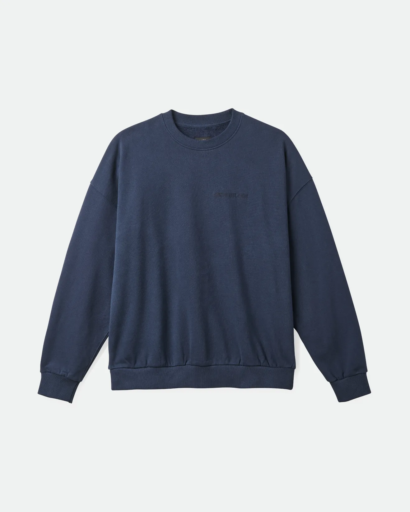 Embroidered Heavyweight Oversized Crew Sweatshirt in Washed Navy