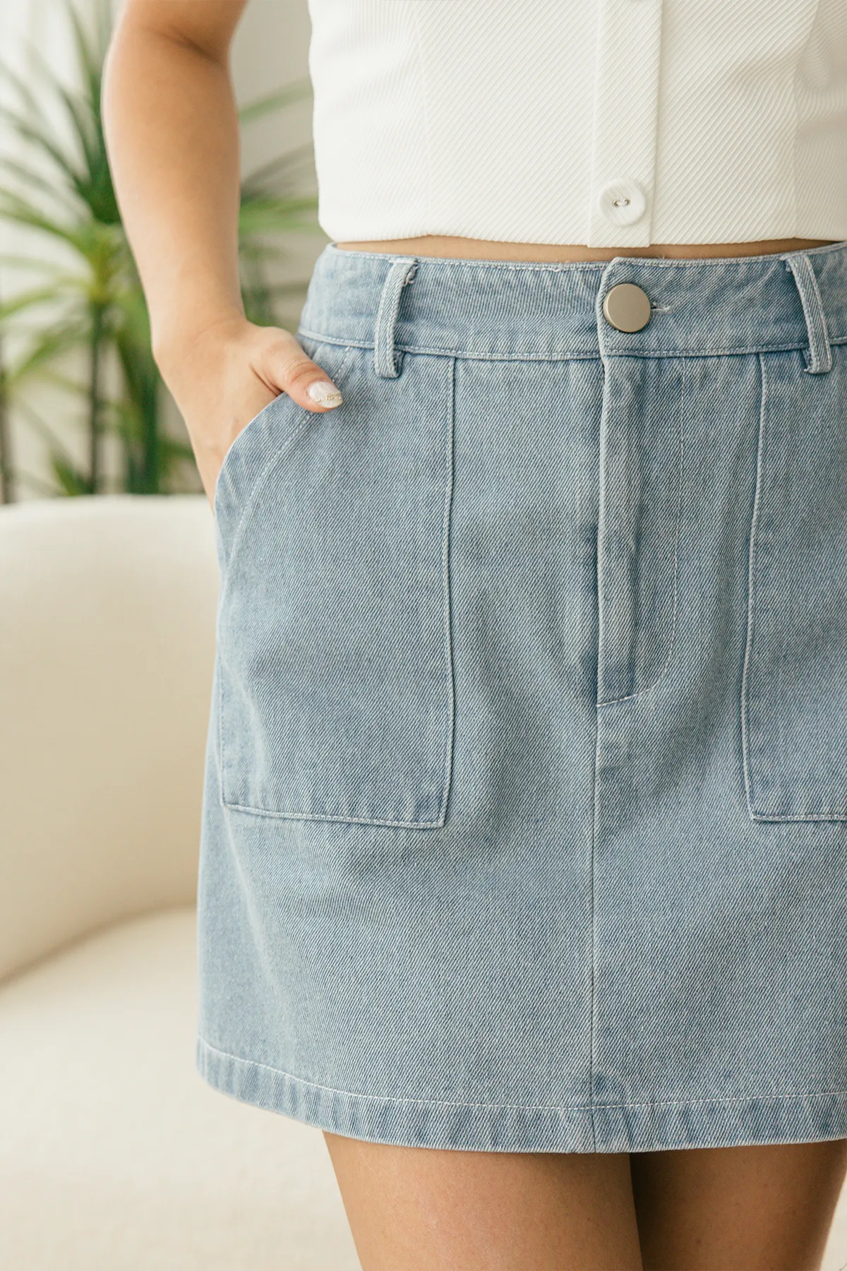 Essential Denim Skirt (Light)