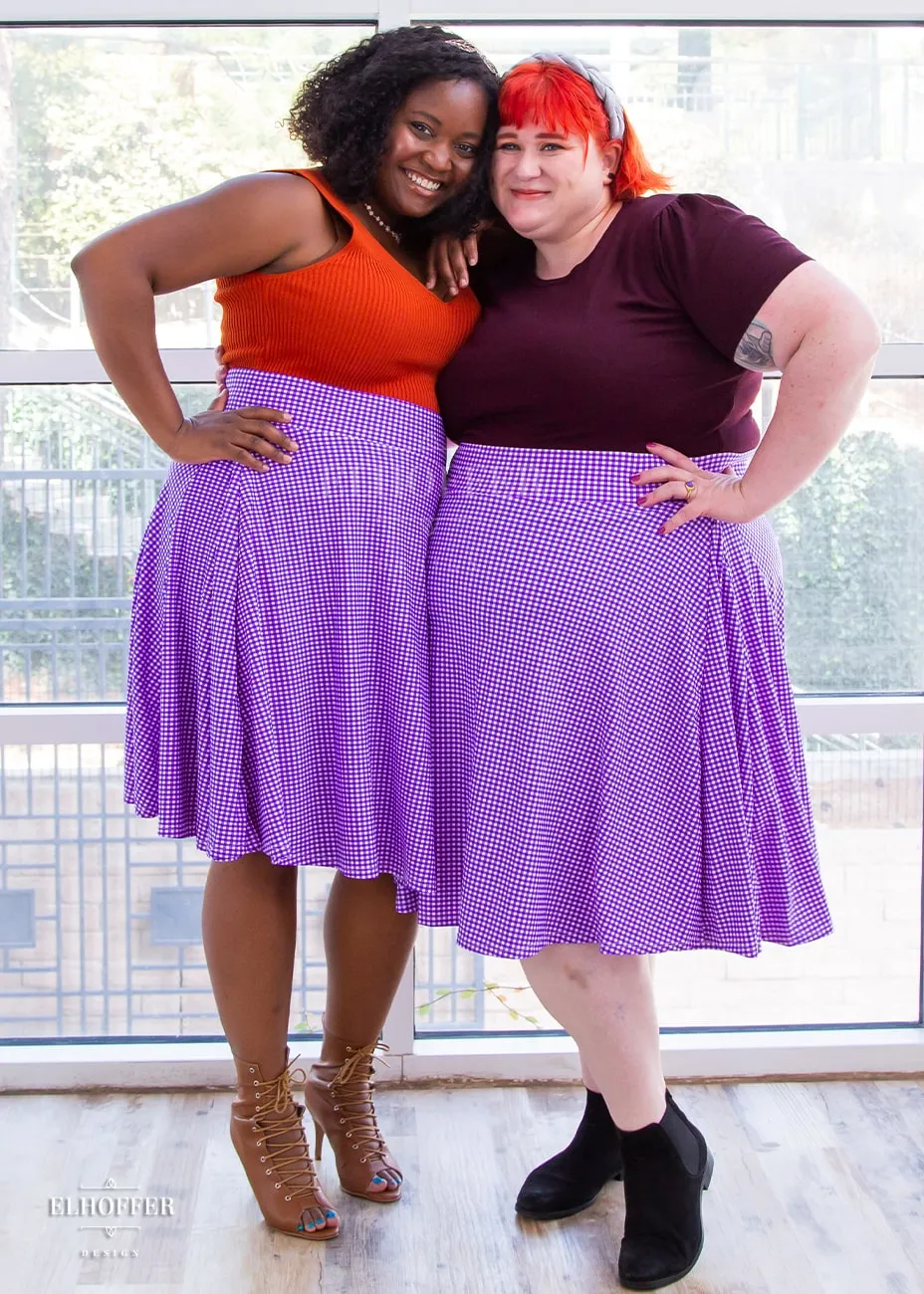 Essential Julie Skirt - Grape Gingham