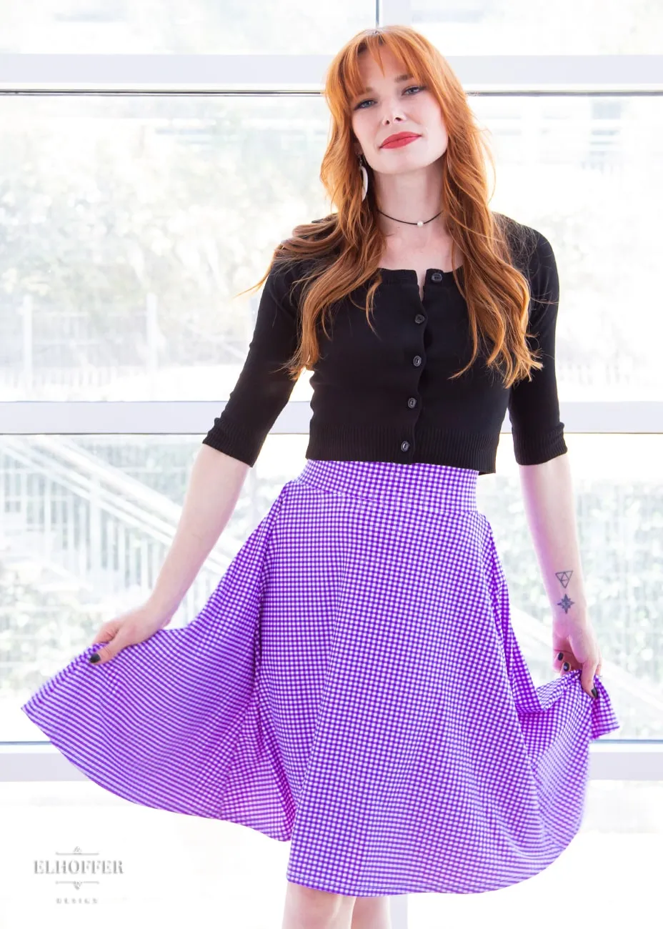 Essential Julie Skirt - Grape Gingham