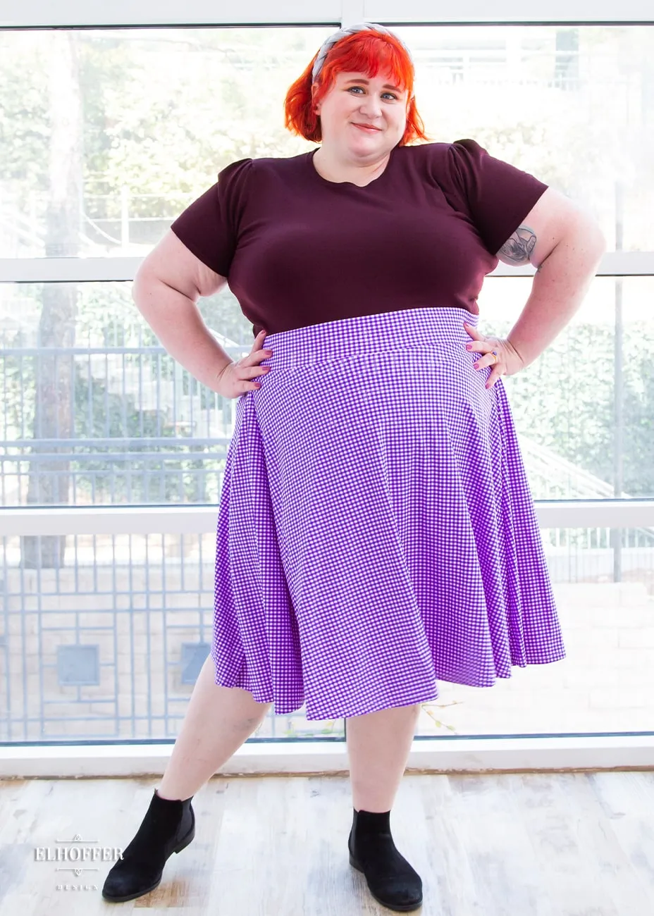 Essential Julie Skirt - Grape Gingham