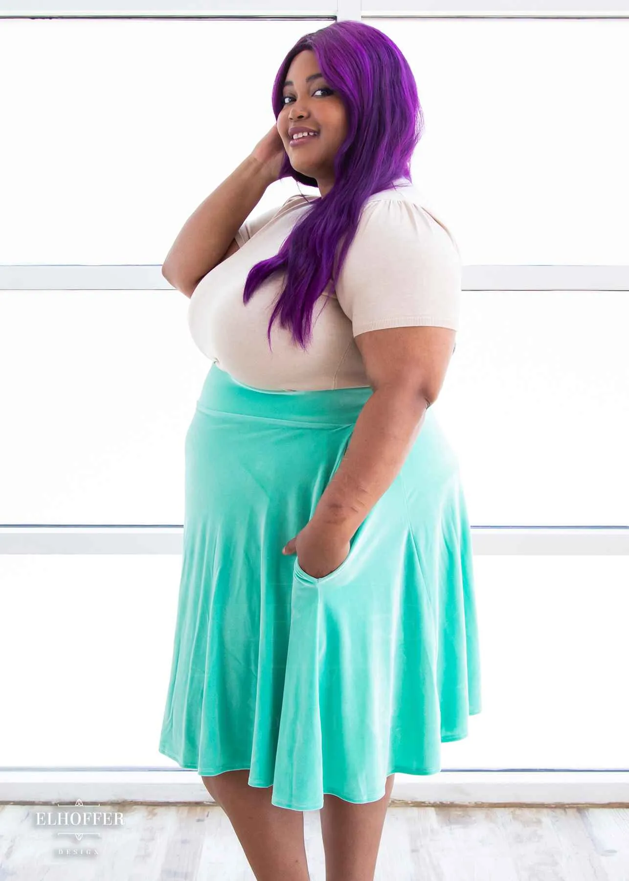 Essential Julie Skirt - Jade Velvet