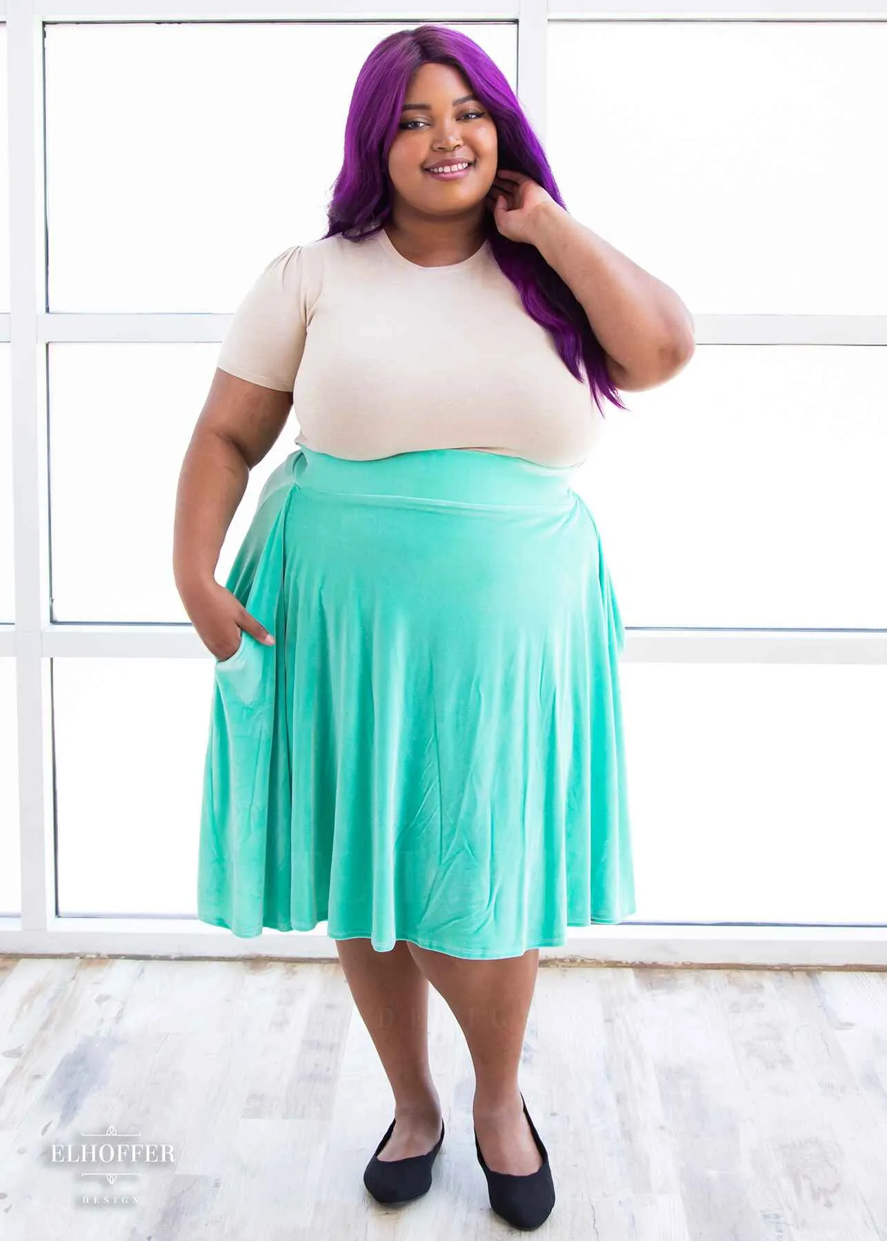 Essential Julie Skirt - Jade Velvet