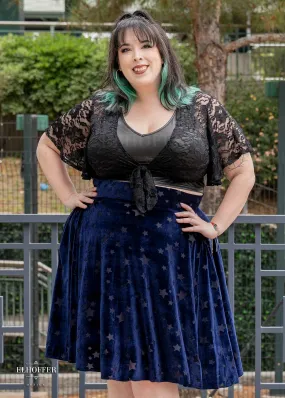 Essential Julie Skirt - Navy Stars Burnout Velvet