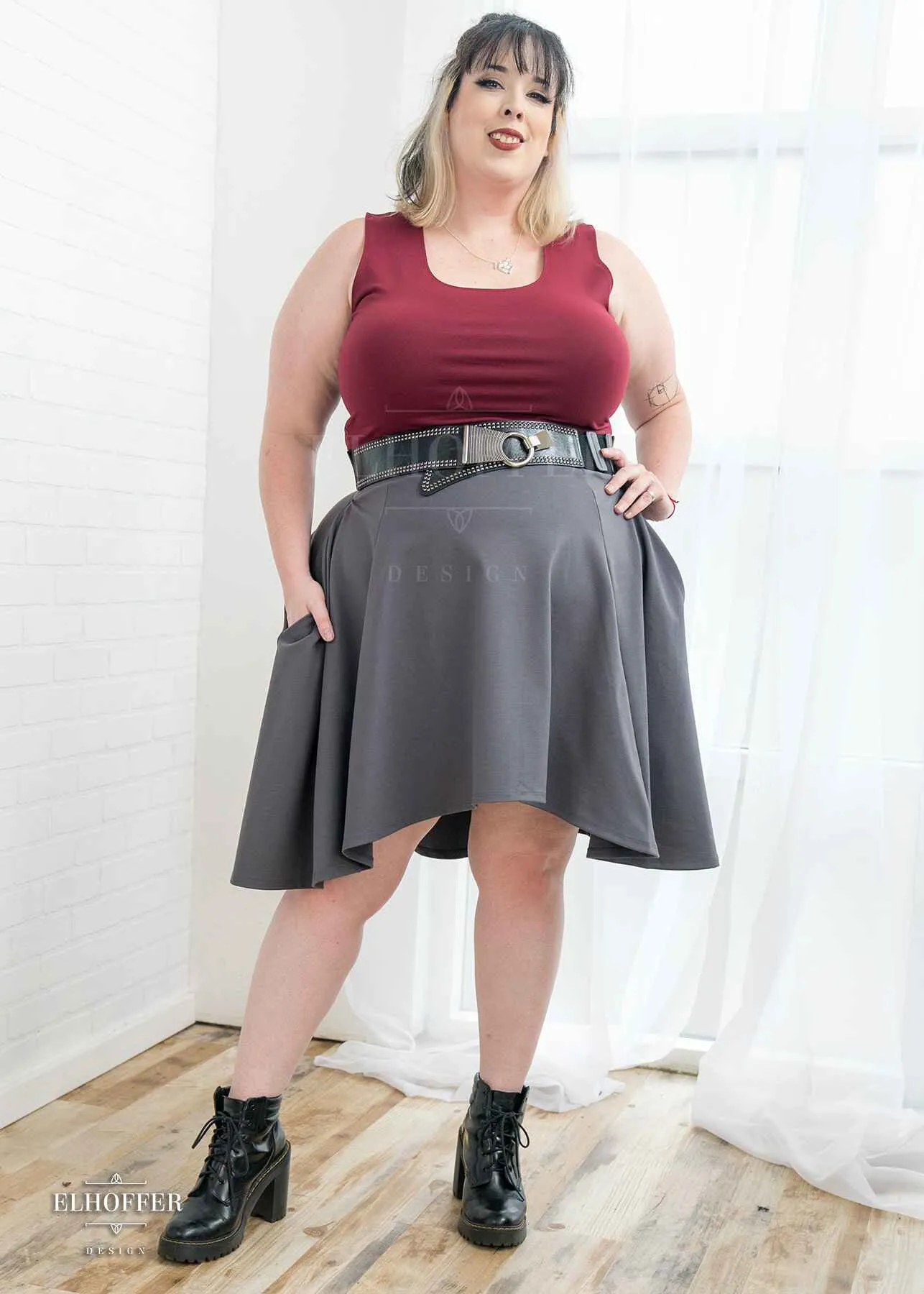 Essential Katie Lynn Skirt - Gunmetal Ponte