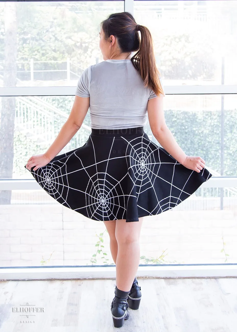 Essential Knit Skirt - Goth Spiderwebs