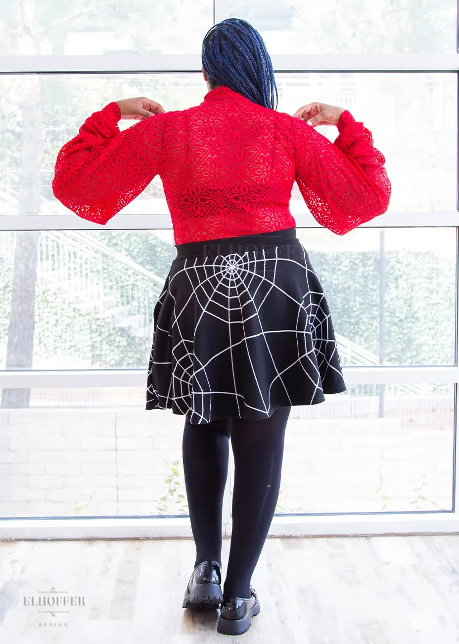 Essential Knit Skirt - Goth Spiderwebs