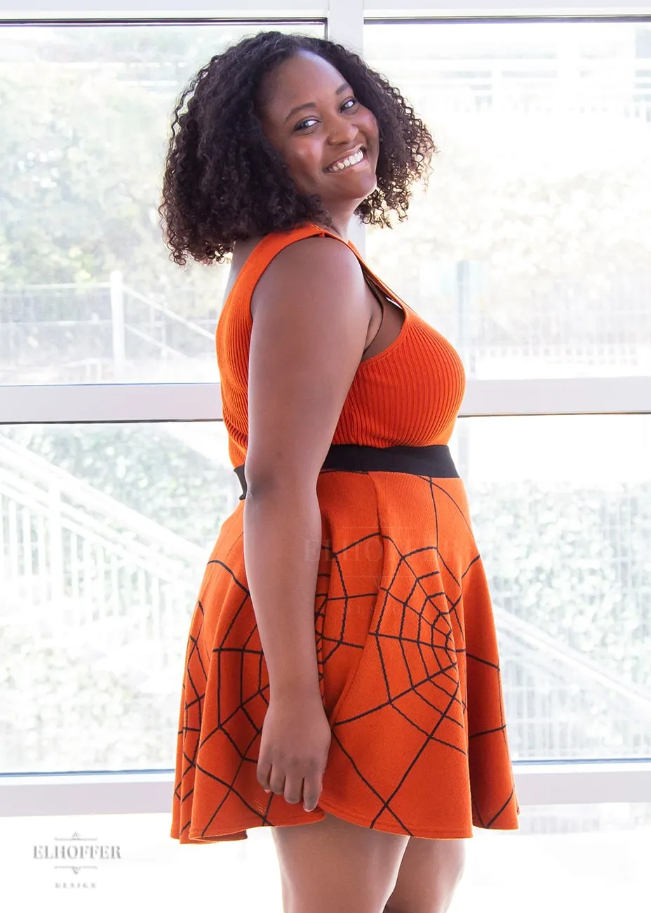 Essential Knit Skirt - Pumpkin Spiderwebs