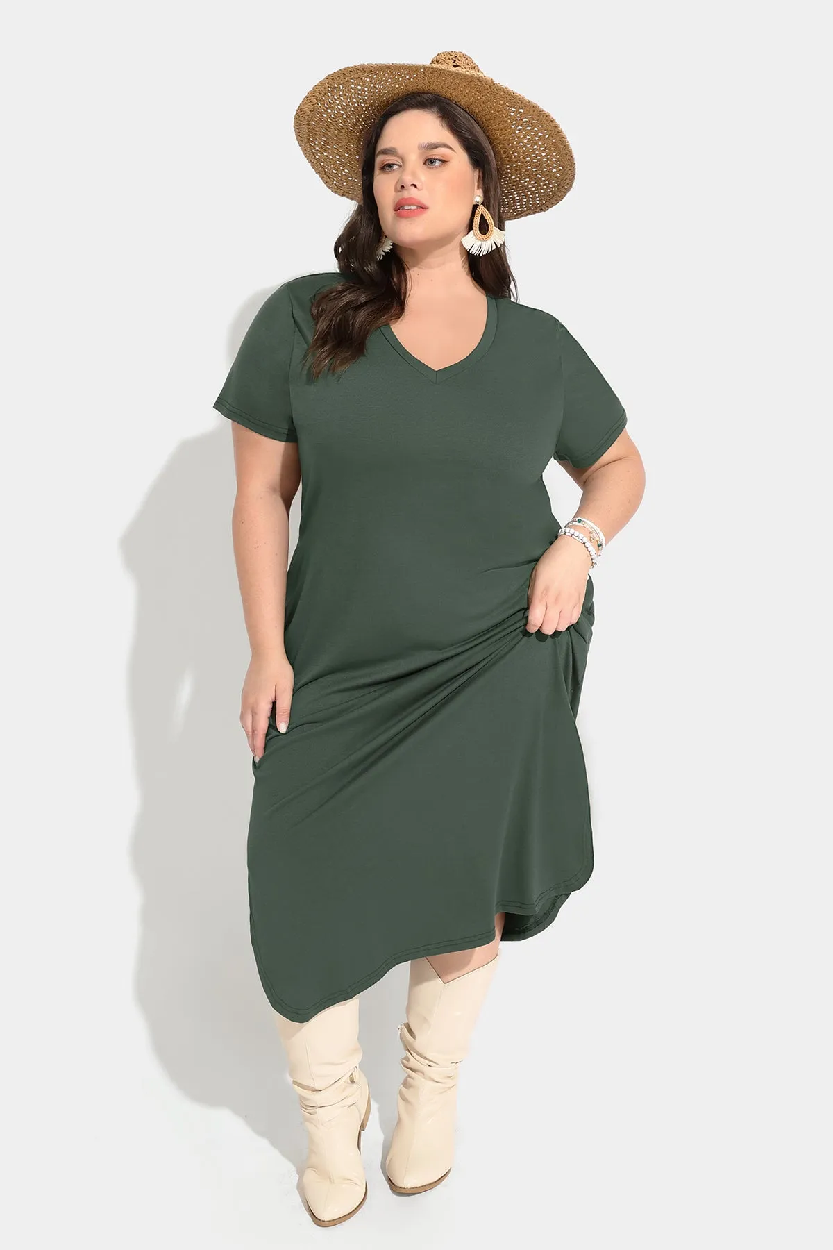 Essential Solid Pockets Maxi Dress