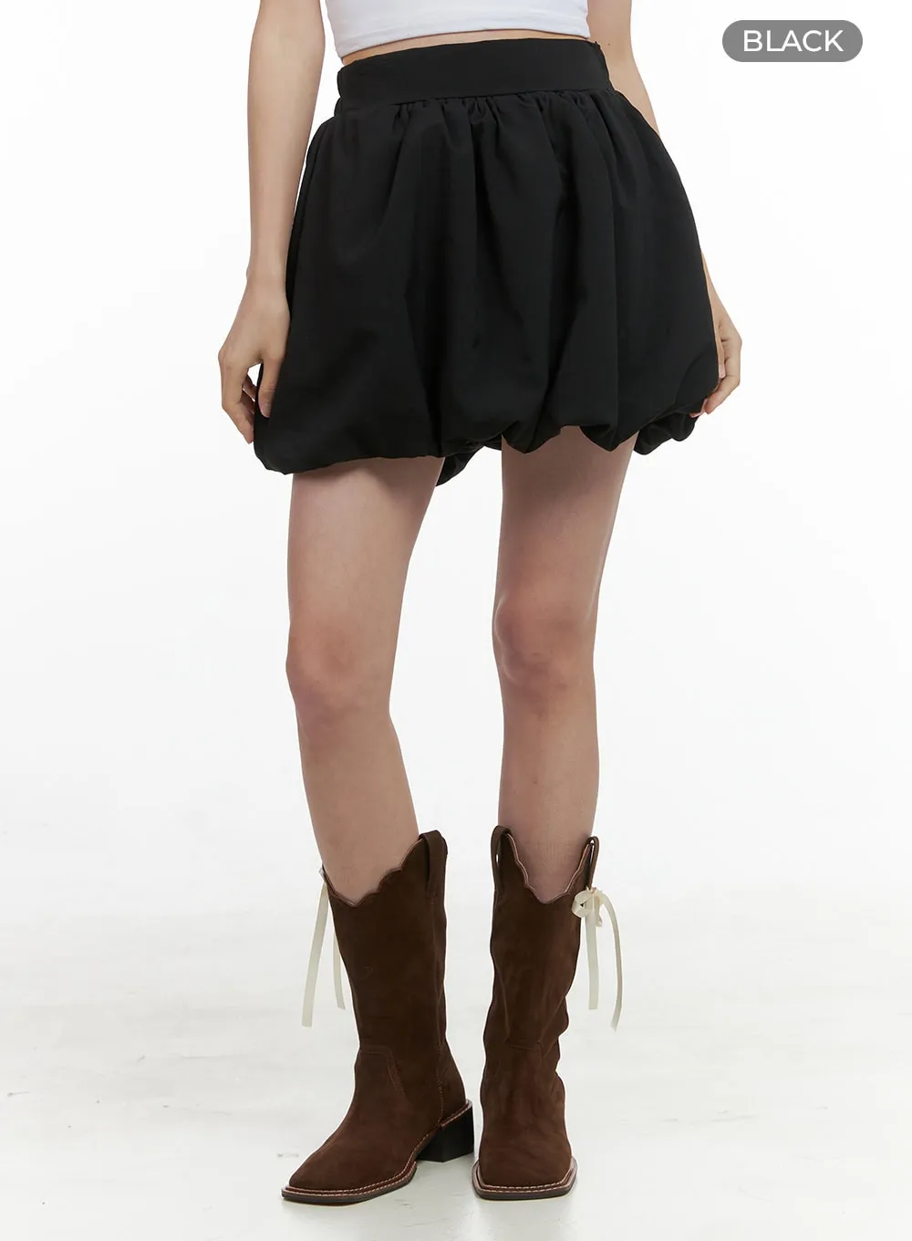 Essential Solid Polyester Mini Skirt OS411