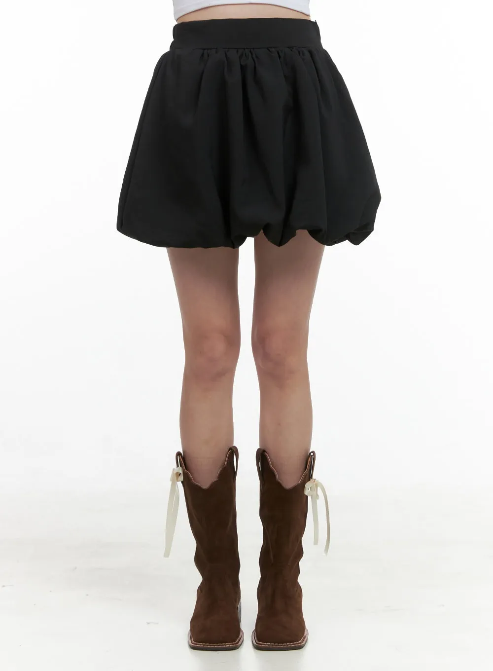 Essential Solid Polyester Mini Skirt OS411