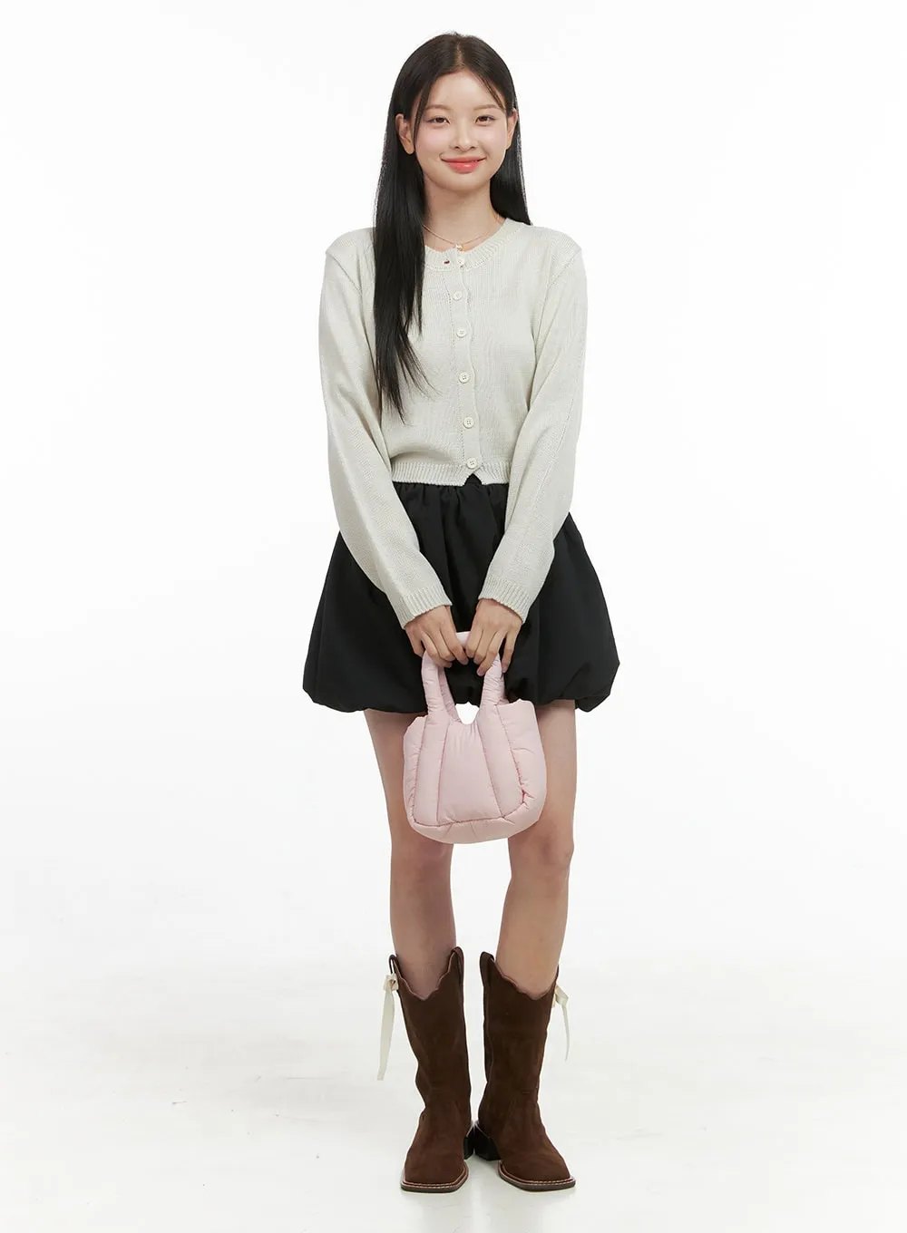 Essential Solid Polyester Mini Skirt OS411