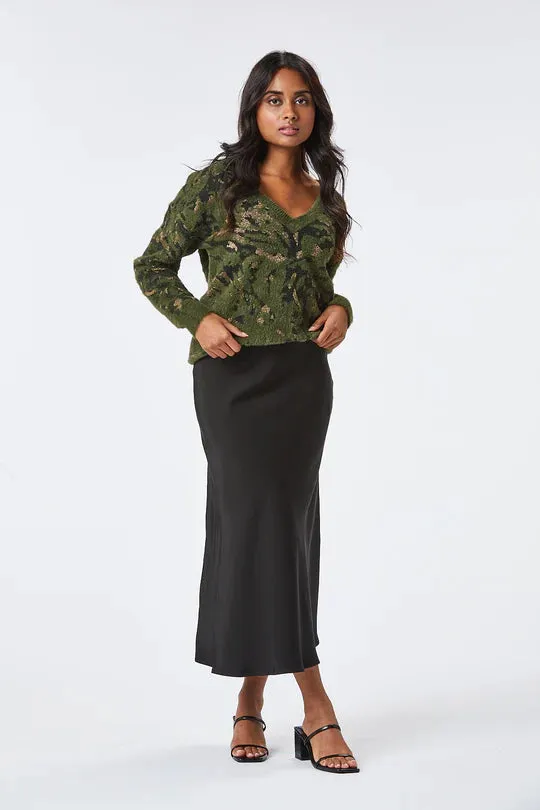 EVELYN MIDI SKIRT (BLACK)