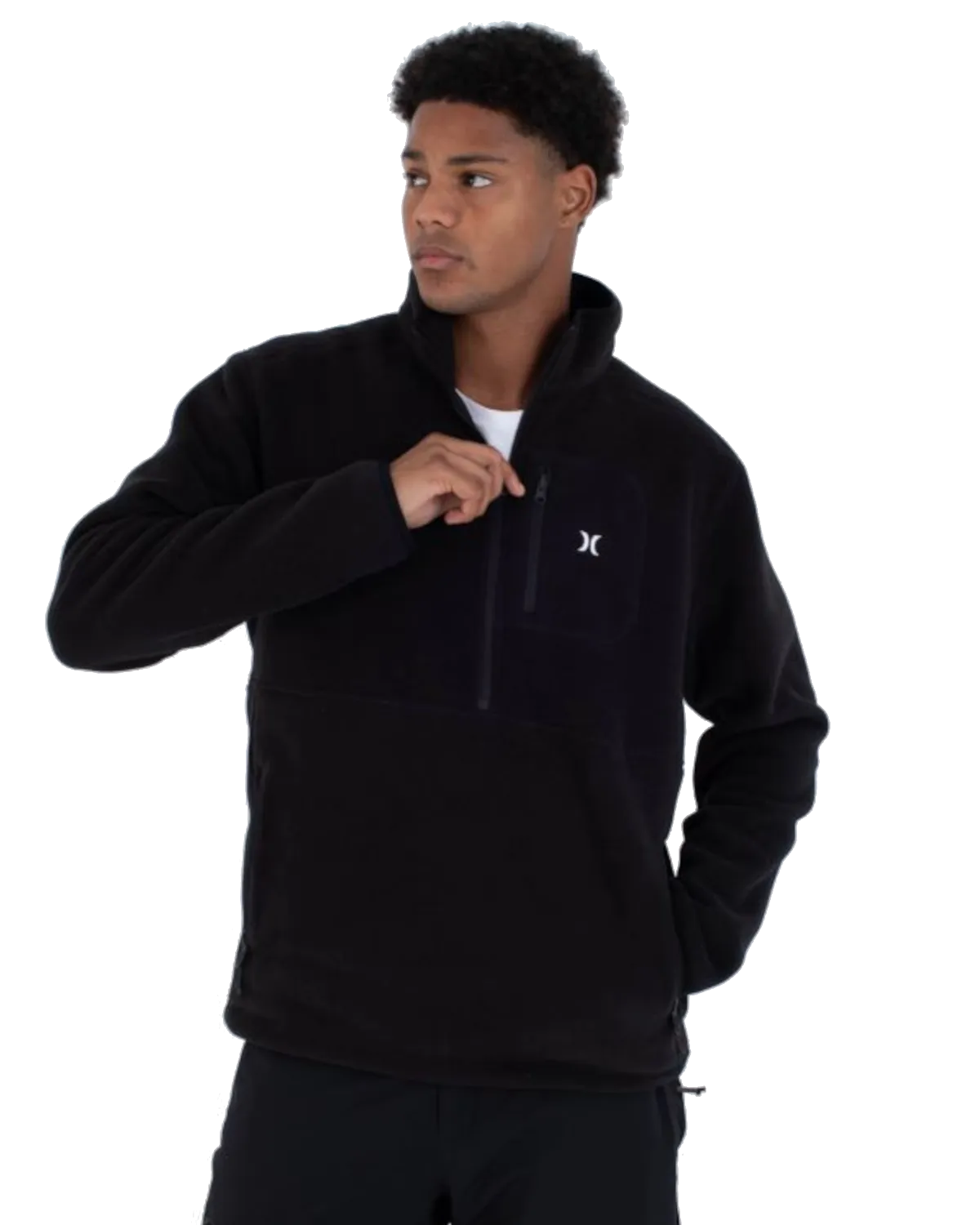 Explore Polartec 200 Crew Fleece Jacket in Black