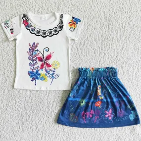 Fashion Girls Summer Clothing Set Cute Baby Girl Clothes Short Sleeve Skirt Suit GSD0052