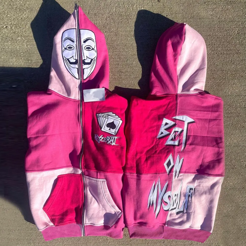 Fashion poker mask print hoodie