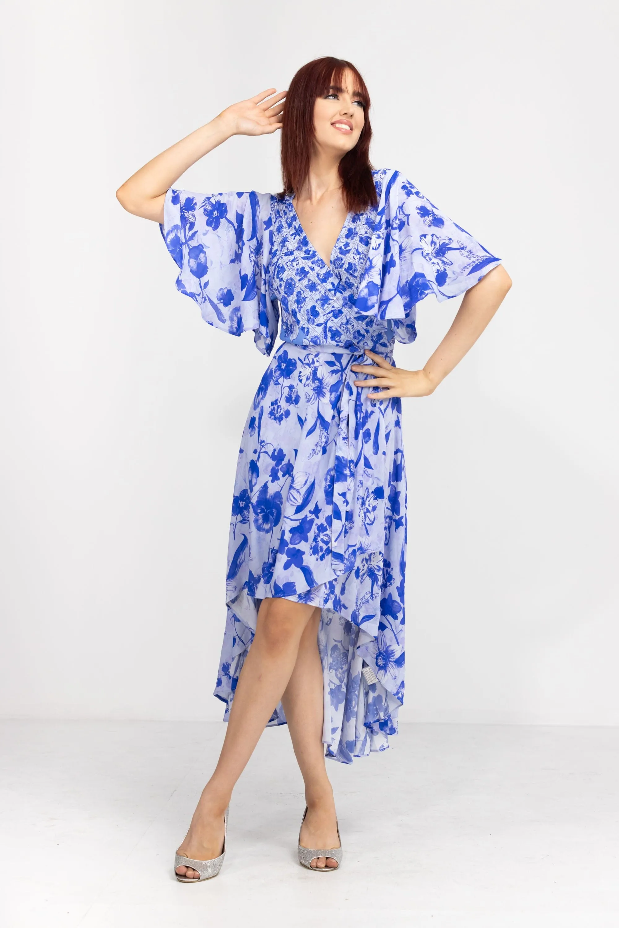 FINLANDIA - WRAP DRESS WITH SHORT SLEEVE