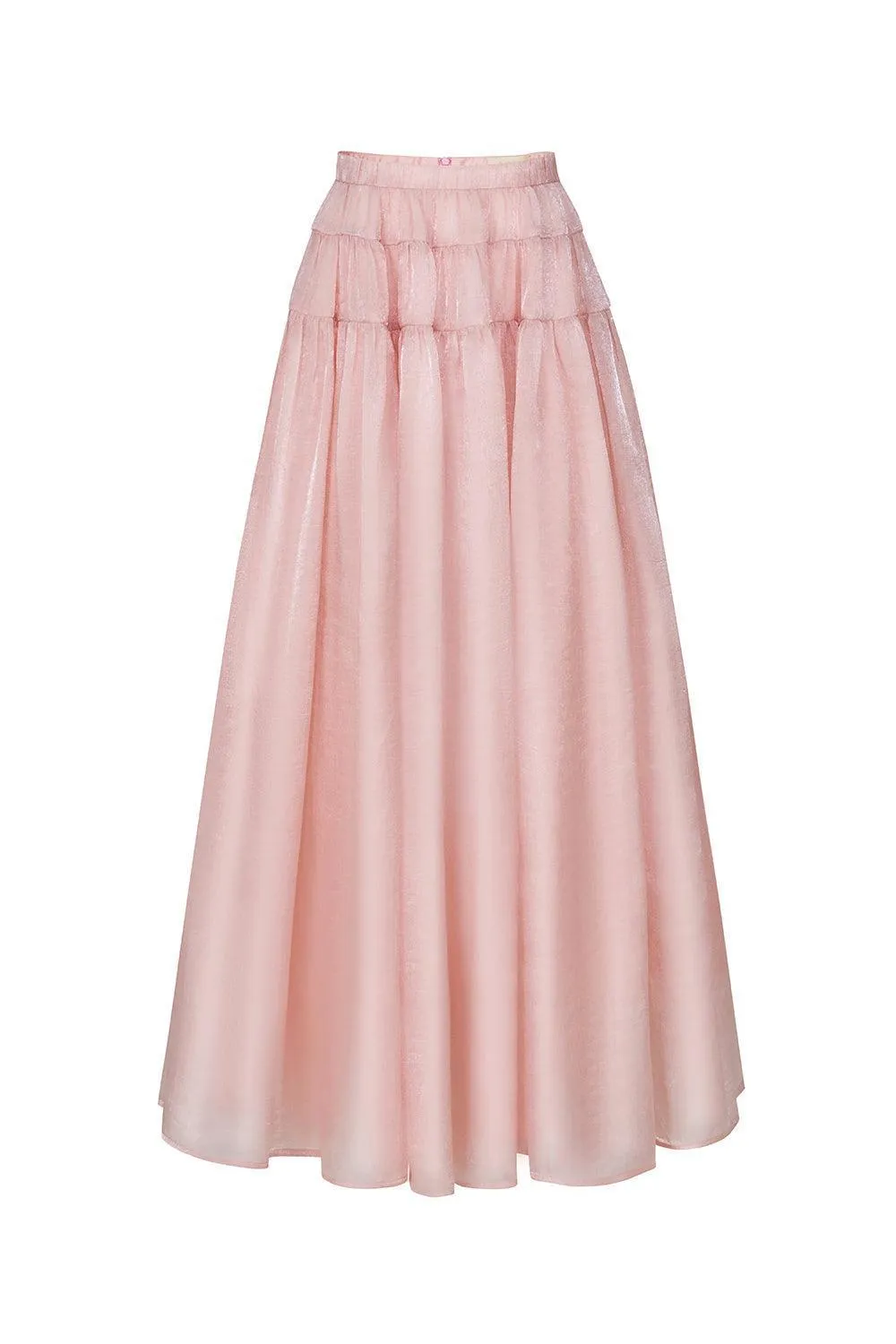 Fiorella Gathered Draped Organza Maxi Skirt