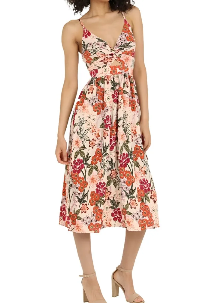 Floral Fields Twist Front Sun Dress