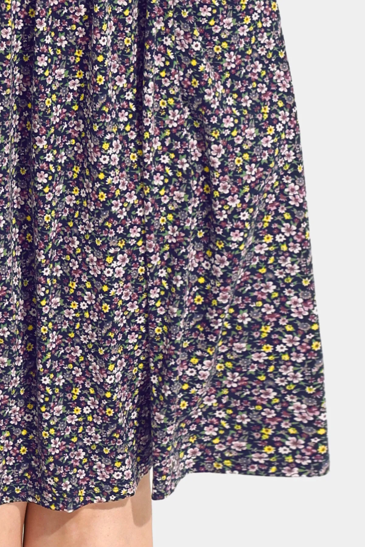 Floral Pockets Resort Pleated Midi Dress