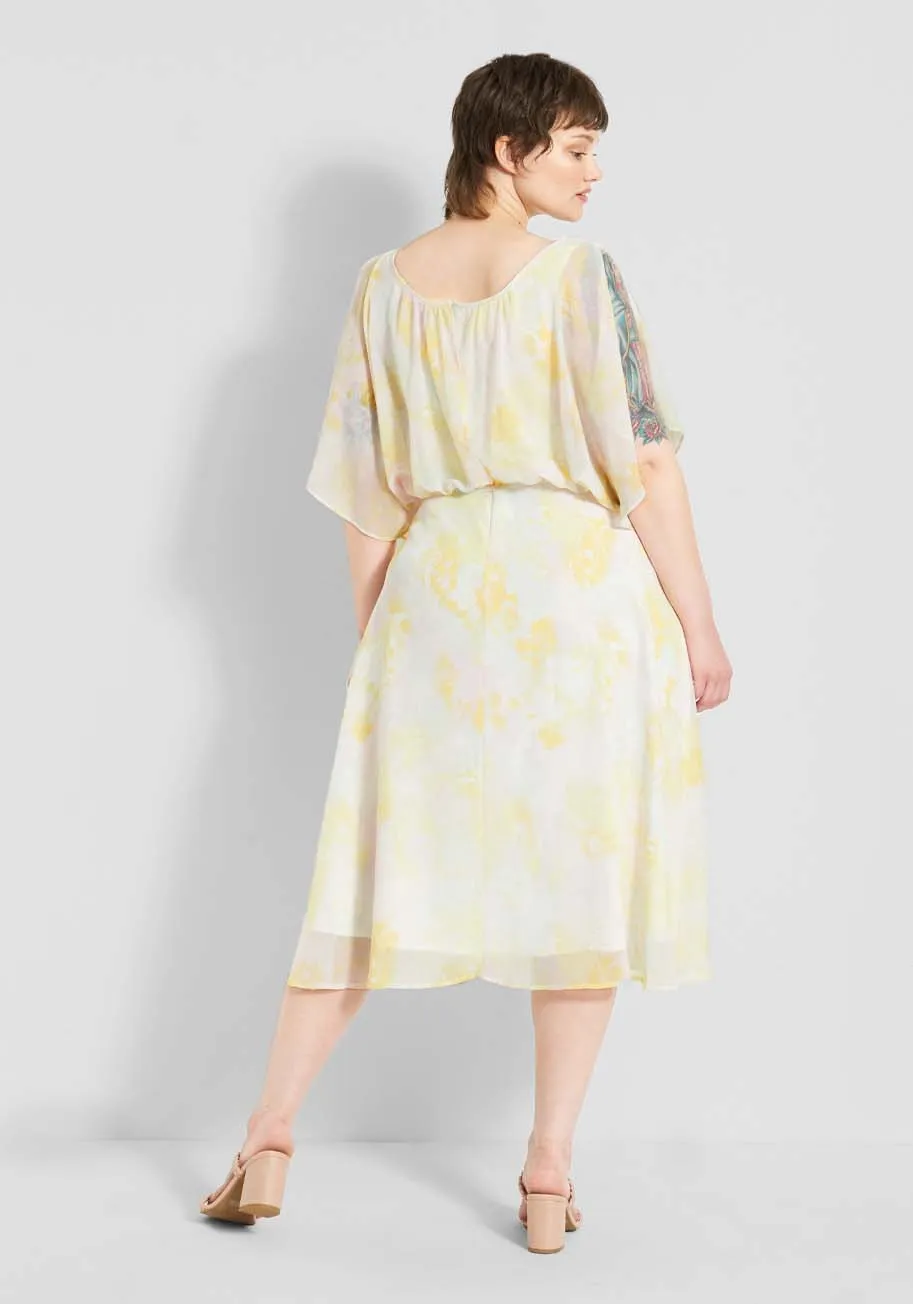 Flutter of Flattery Midi Dress