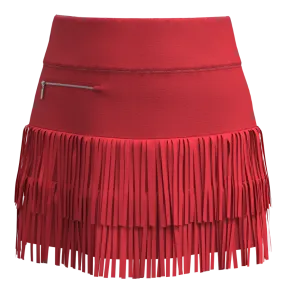 Fringe Skort 15 inch - FLAME