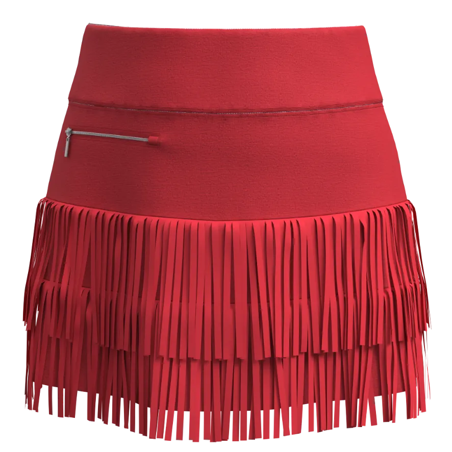 Fringe Skort 15 inch - FLAME