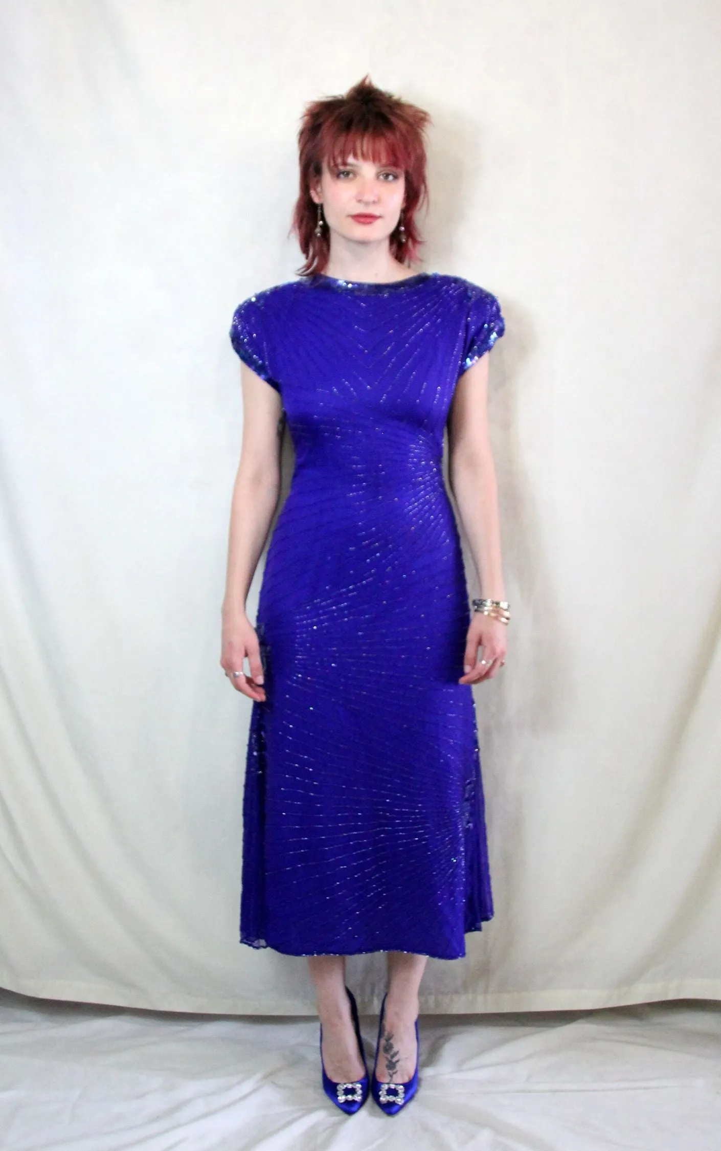 Gatsby Cobalt Blue Sequin Dress