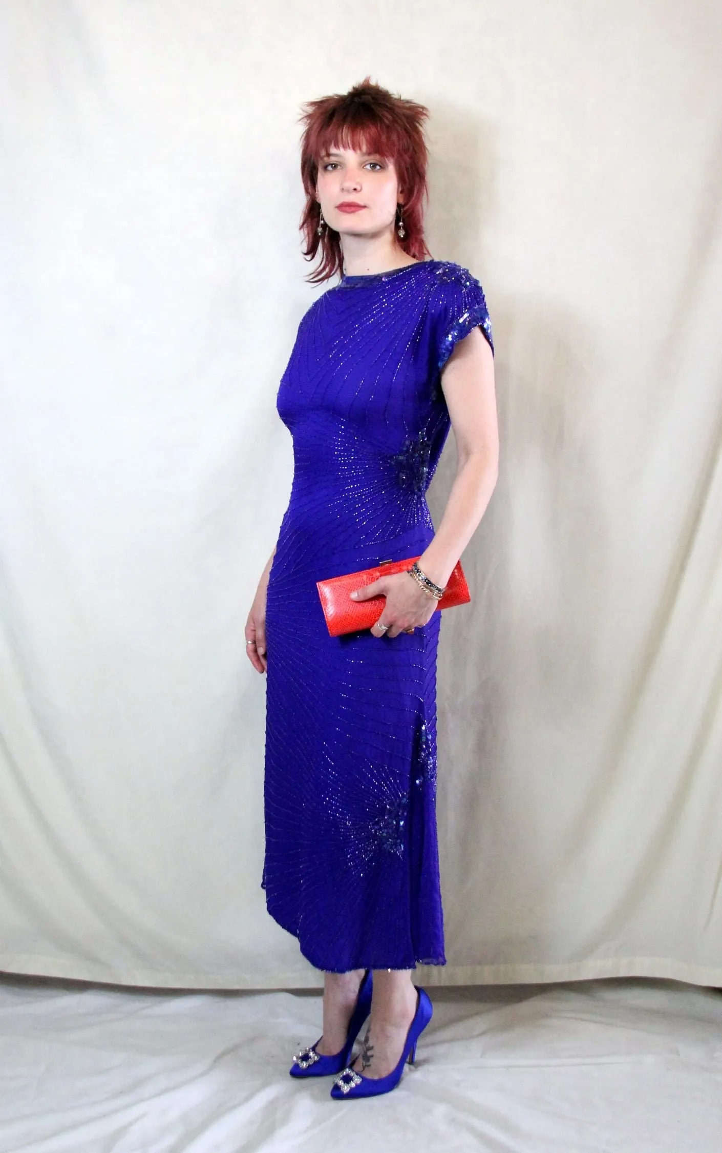 Gatsby Cobalt Blue Sequin Dress