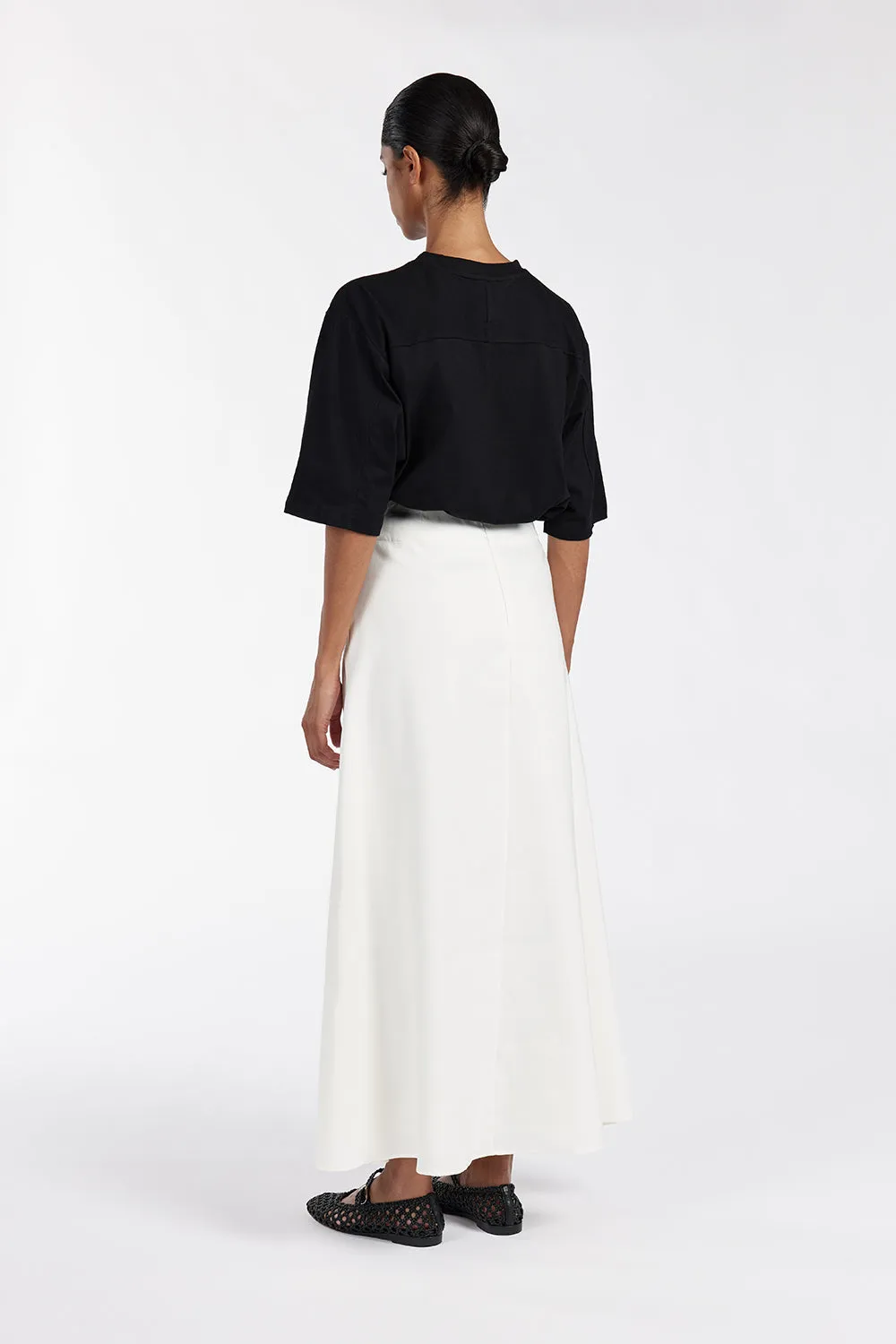 GEMMA OFF WHITE MIDI SKIRT