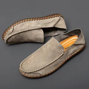 GENUINE LEATHER SLIP-ONS