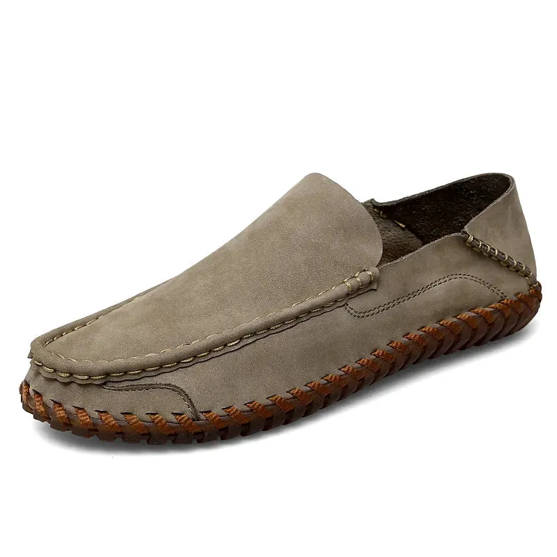 GENUINE LEATHER SLIP-ONS