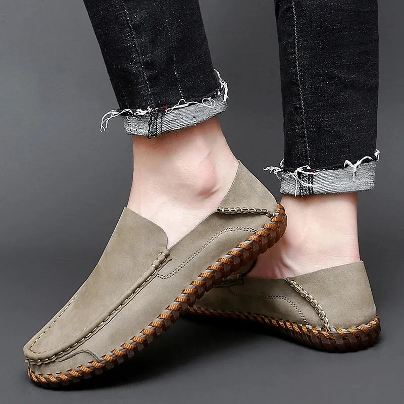 GENUINE LEATHER SLIP-ONS