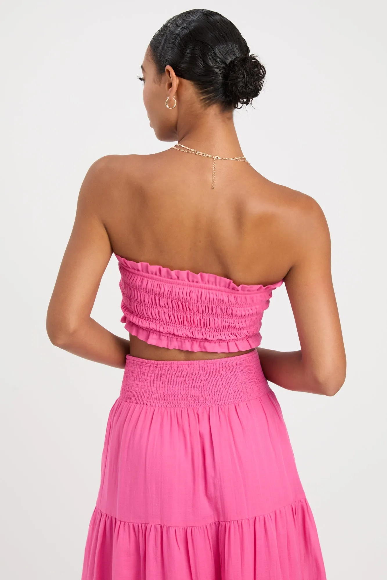 Georgette Strapless Crop