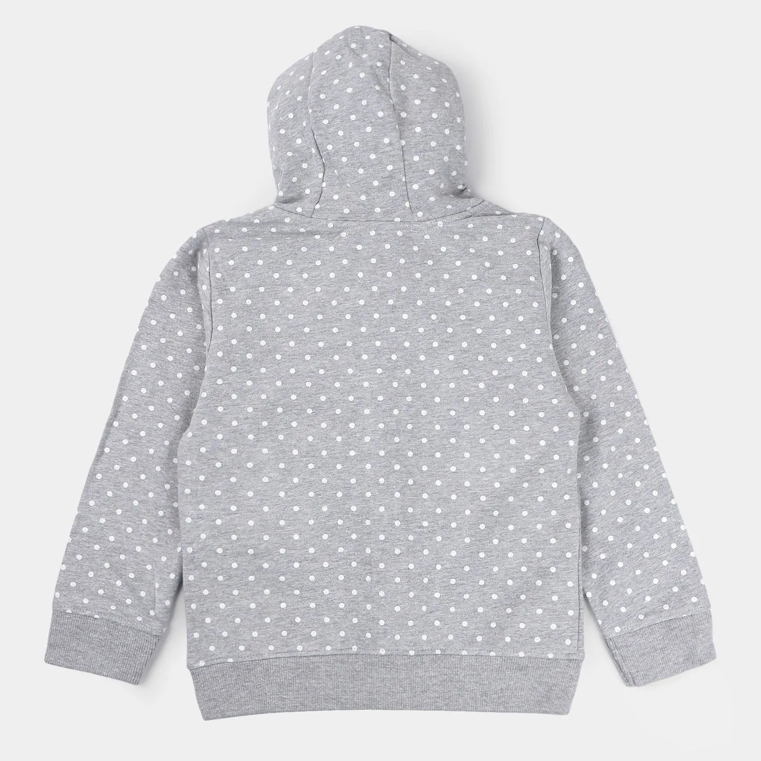 Girls Fleece Knitted Jacket Character-H.grey