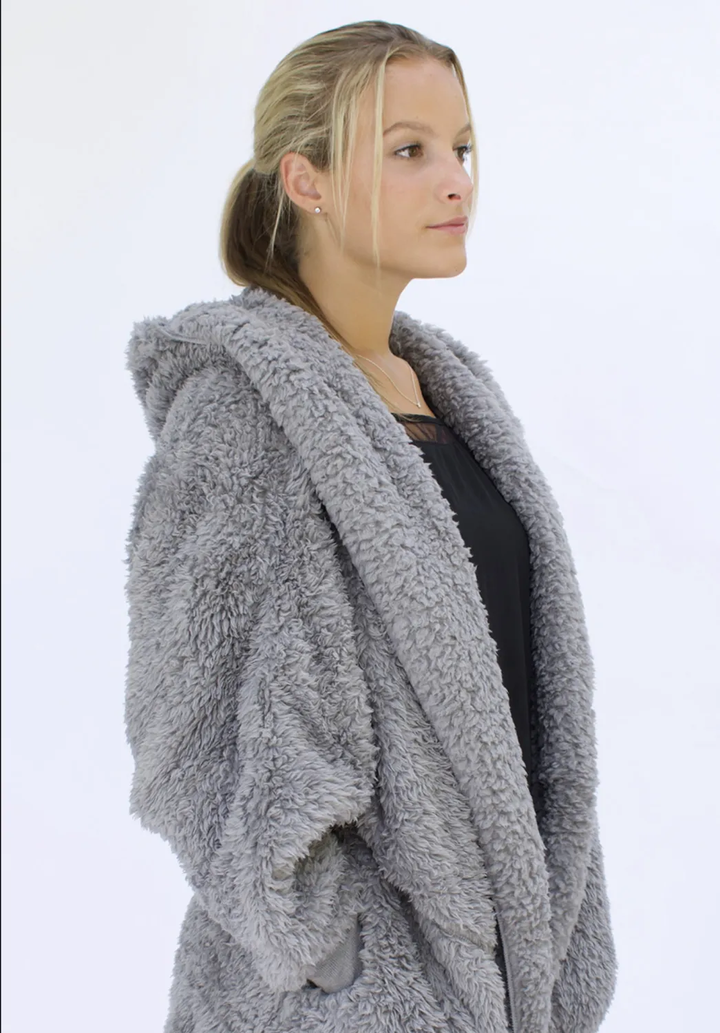 Gray Fleece Wrap