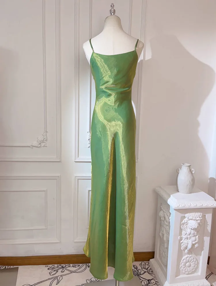 Green long prom dress birthday party dress    S5935