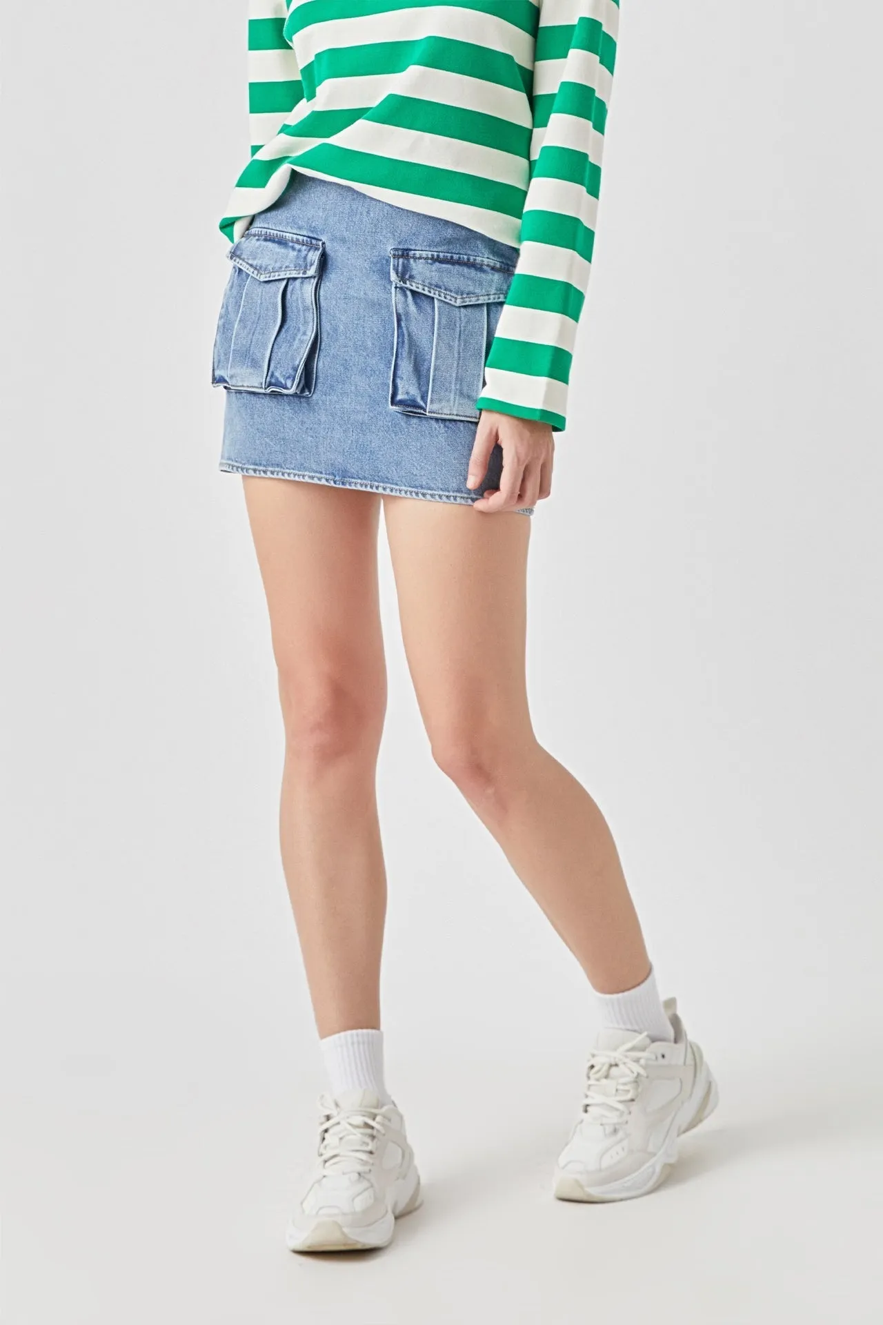 Grey Lab - Pocket Denim Mini Skirt