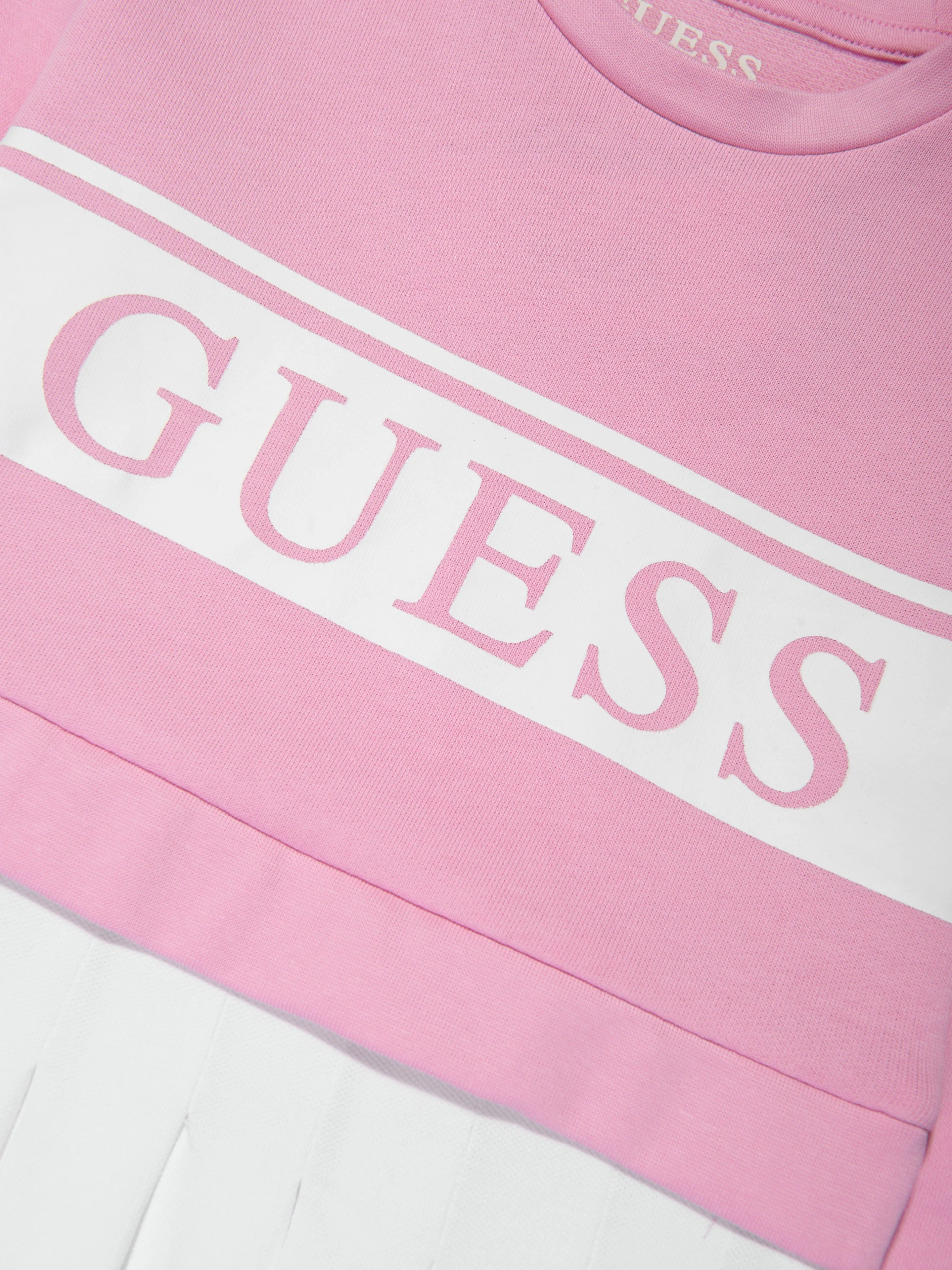 Guess Girls Logo Sweater Dress in Pink