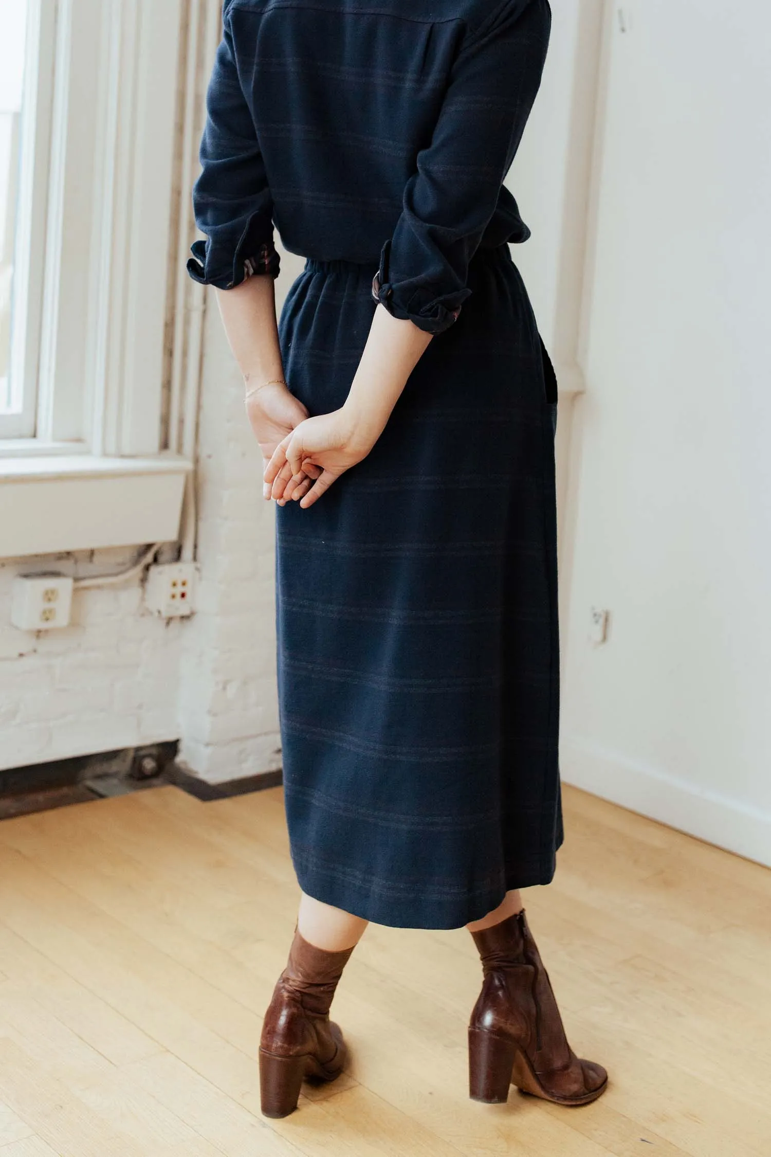 Hadley Skirt / Navy Blanket Stripe