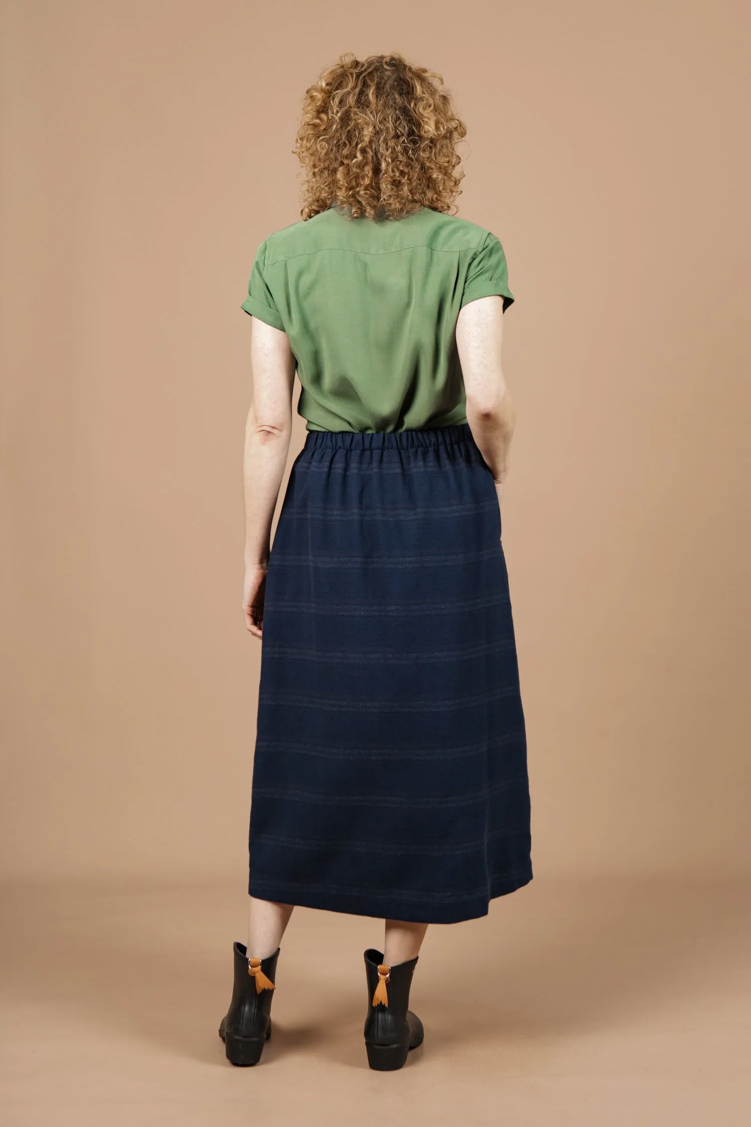 Hadley Skirt / Navy Blanket Stripe